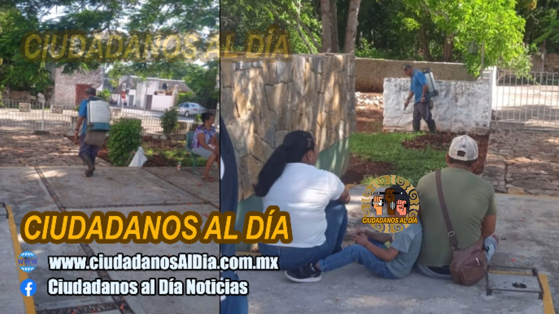 Niños podrían resultar intoxicados: comuna de Cansahcab fumiga con herbicida en horas de consulta