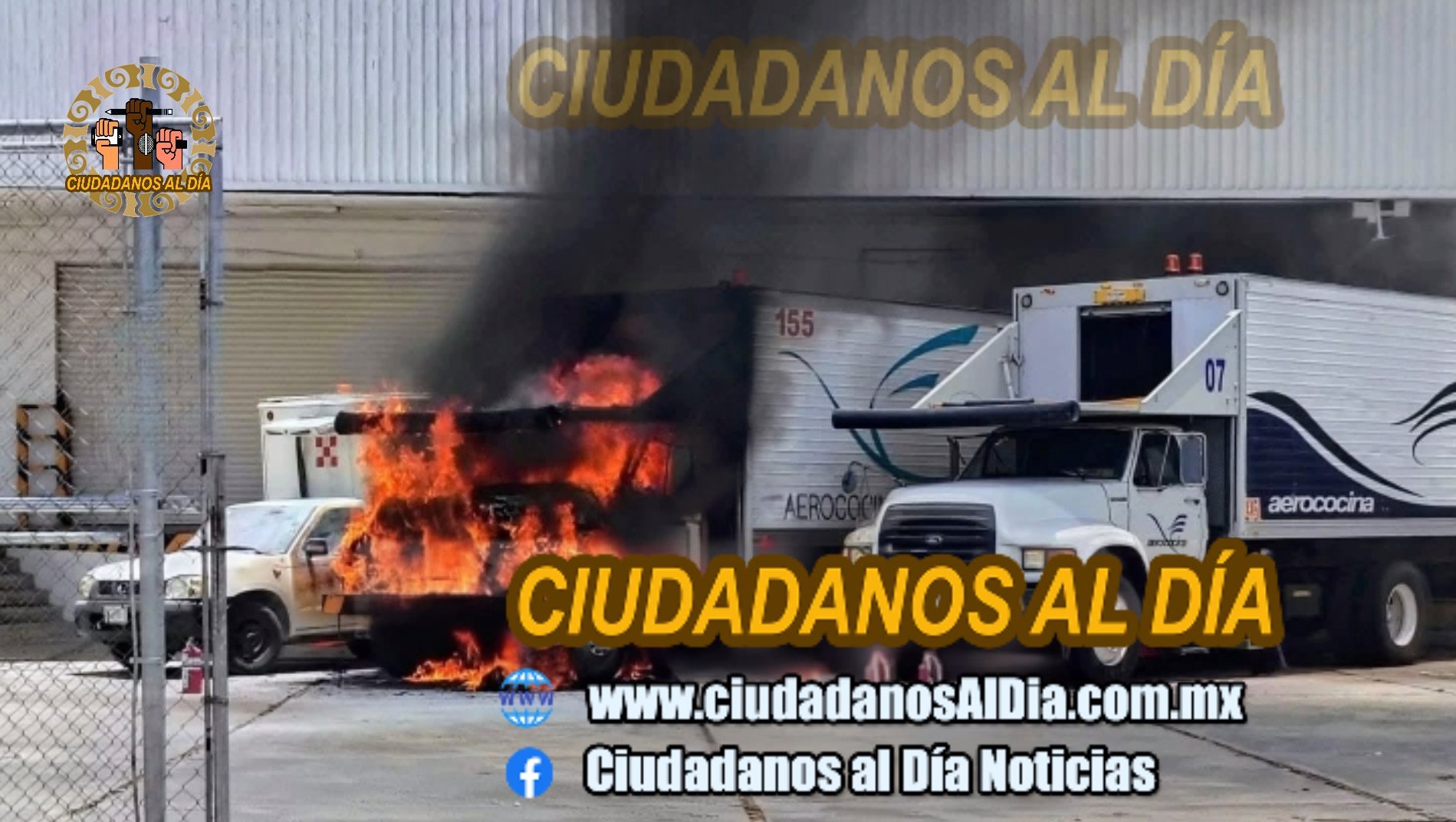 Se incendia un camión de carga en una empresa cerca del aeropuerto de Mérida