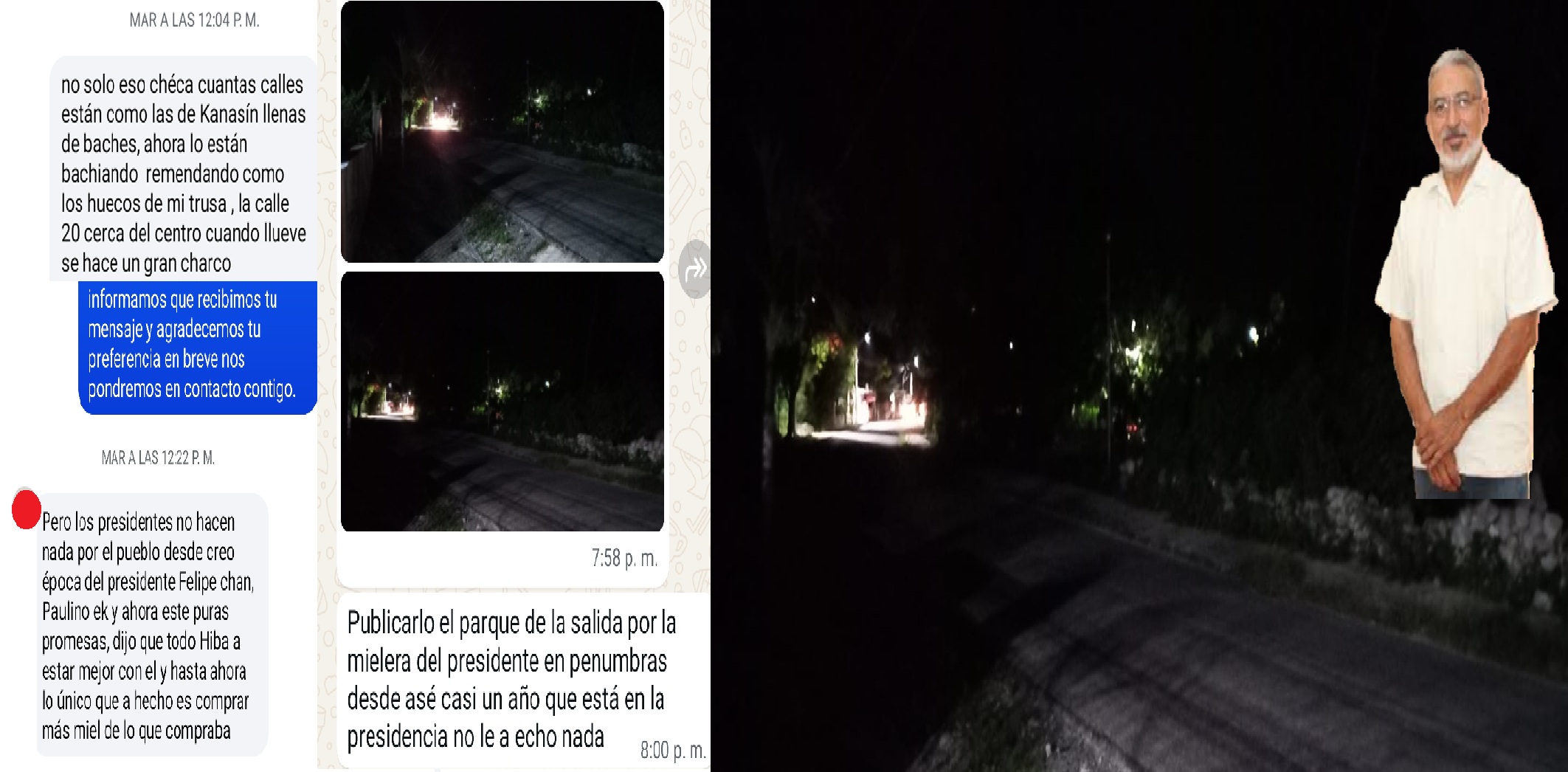 Mentiros alcalde dice en su primer informe que hay avances cuando Cansahcab se cae a pedazos