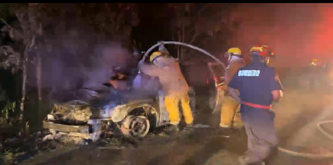 Una carrosa fúnebre choca contra una res y se incendia en la vía Tizimín- Sucopo