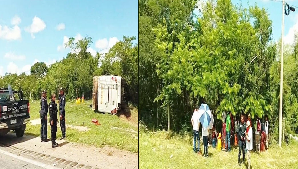 Vuelca un camio de Bachoco deja mas de 25 lesionados en la Mérida – Campeche