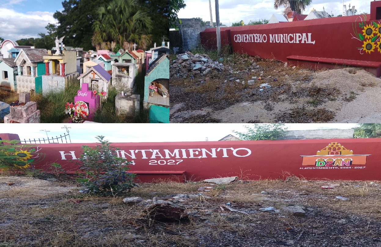 Vecinos de Dzan exigen al alcalde Billy mande a limpiar el cementerio municipal