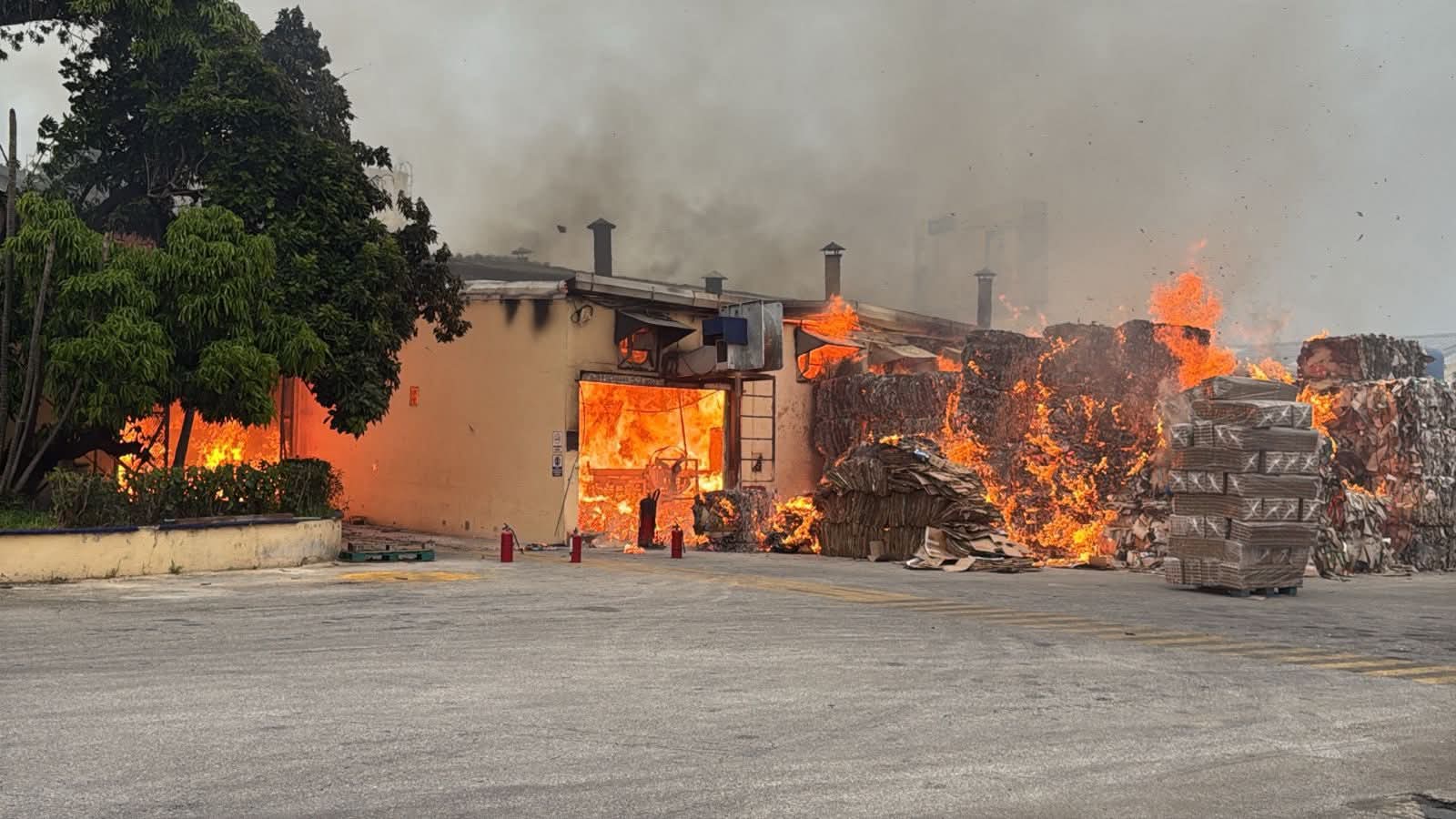 Se incendia una planta de cartón de la empresa Crio en el periférico de Mérida