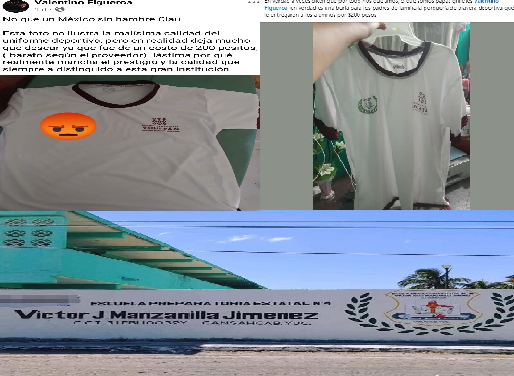 Director de la prepa de Cansahcab estafa a padres de familia: entrega playeras chachales y feas