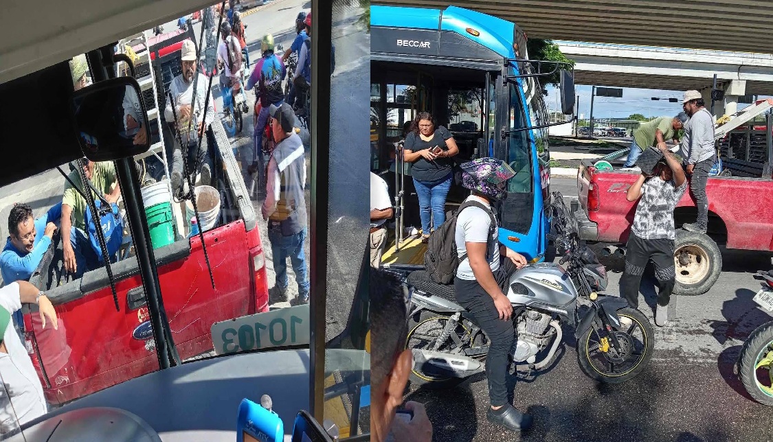 Choca otro Va y Ven en el puente de Los Héroes, en el periférico de Mérida