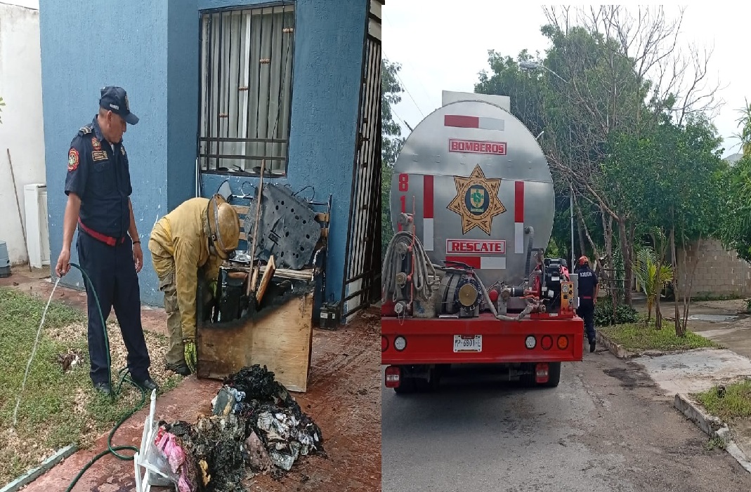 Dejó cargando de su celular, hace corto circuito y se incendia su casa en Los Almendros De Cd. Caucel
