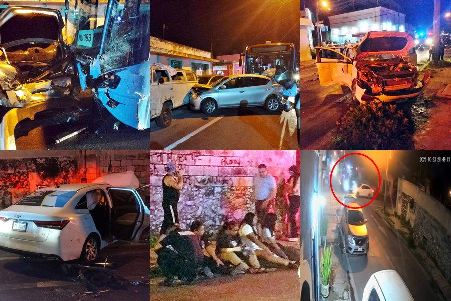 Ebrio causa desastre y deja daños en 10 vehículos tras chocar con un Va y Ven