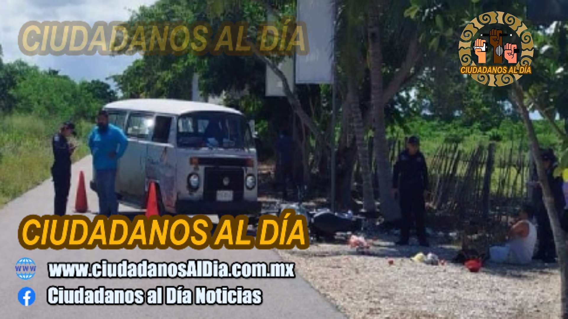 El chofer de una combi choca y lesiona a una pareja de motociclistas en la carretera a Santa Clara