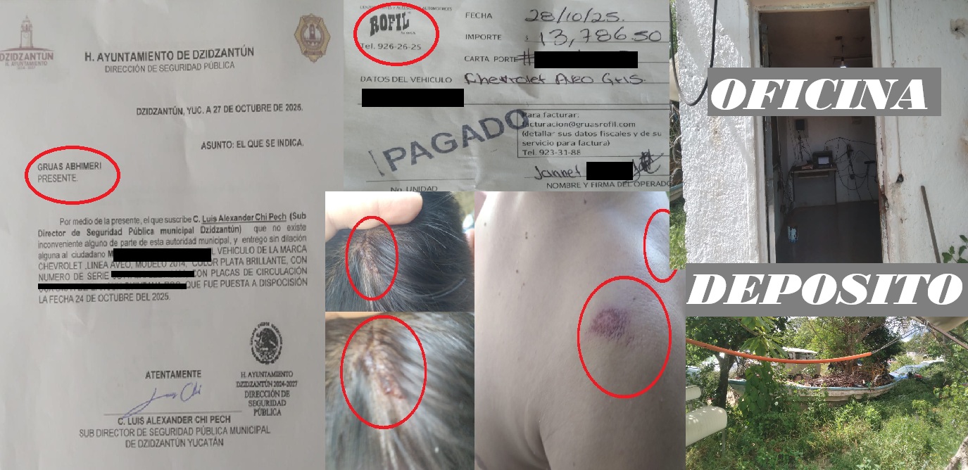 Red de corrupción, con multas falsas, de la policía de Dzidzantún, involucra a grúas Abimerhi y Roffil