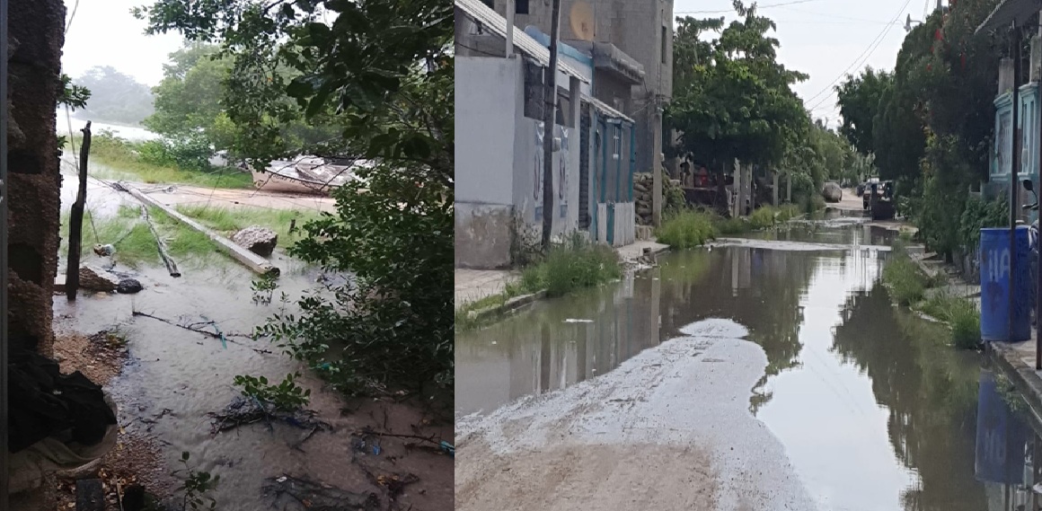 Dzilam de Bravo en la podredumbre con su alcalde: Baches, lodo, charcos y postes caídos