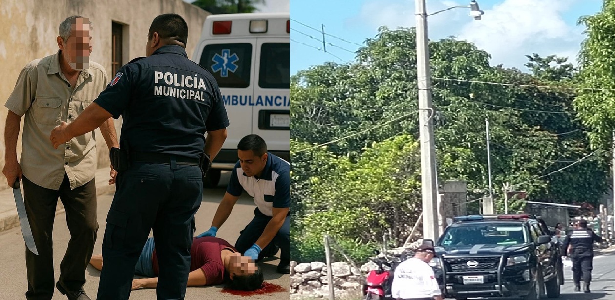 Toxico abuelito machetea y lesiona a una joven en Dzilam González
