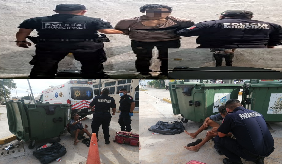 Drogado sujeto vandaliza una casa en Flamboyanes y un recolector de basura cae y golpea la cabeza en Progreso