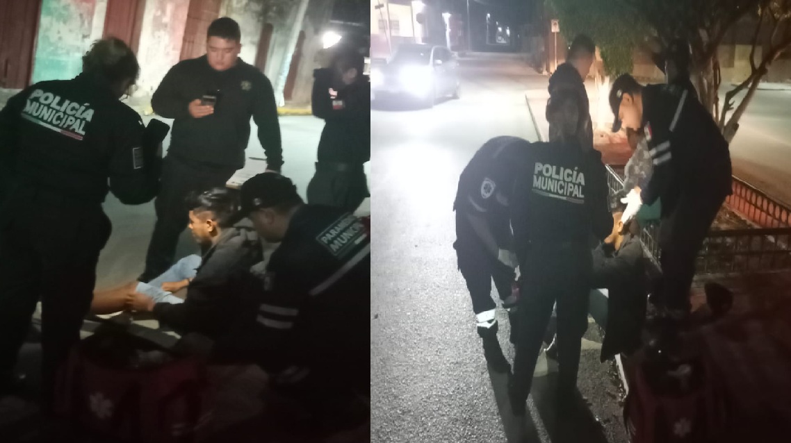 Joven termino su parranda lesionado: derrapó en moto en el centro de Dzidzantún