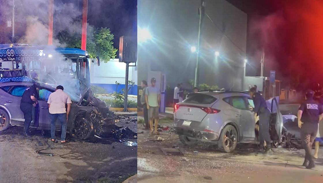 Chofer de un Va y Vén chaca contra un auto: Mata a una persona y deja dos lesionados al sur de Mérida.