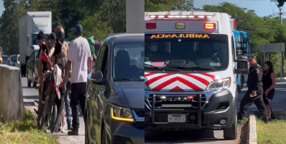 Una mujer se salvó de la parca: Enreda su vestido en las llantas de un “Didi Moto” y derrapó en el periférico de Mérida