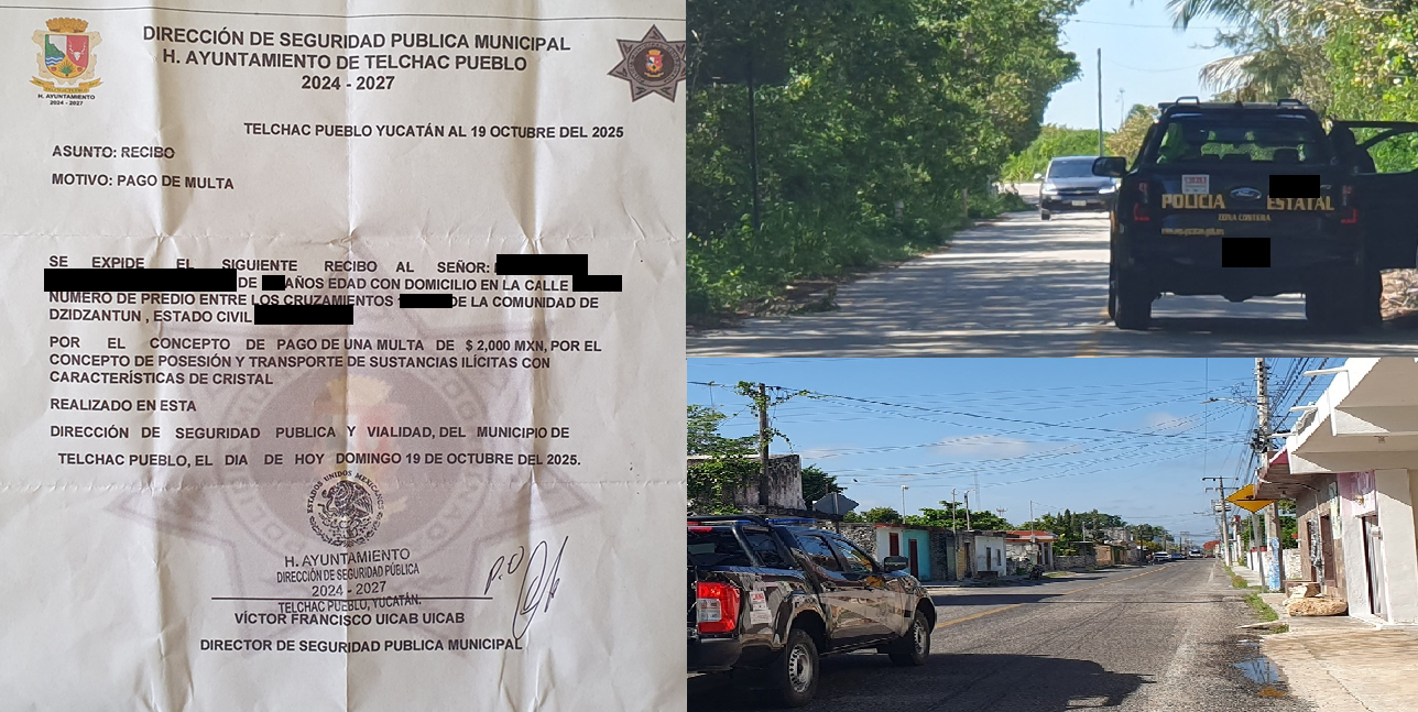 Policías de la SSP “Levantan en Dzidzantún” y los llevan a Telchac donde les cobran multas