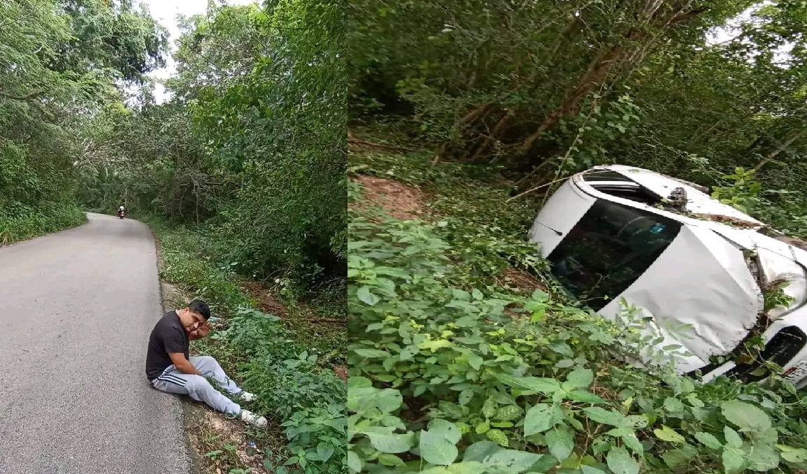 Un automovilista vuelca en la curva del “Diablo” en la vía Santa Rita- Temozón