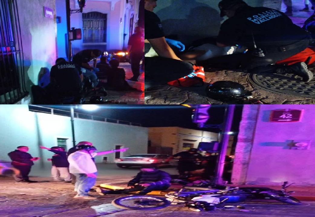 Dos jóvenes en moto chocan a un empleado de una gasolinera en el centro de Valladolid: hay tres lesionados