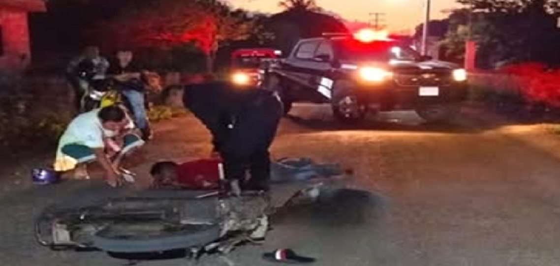 Un ebrio motociclista terminó su parranda en una clínica: Derrapó y lesionó en calles de Kopté