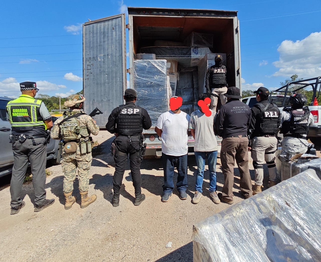 La SSP detiene a dos personas y asegura más de 1.6 toneladas de droga en la Mérida- Campeche