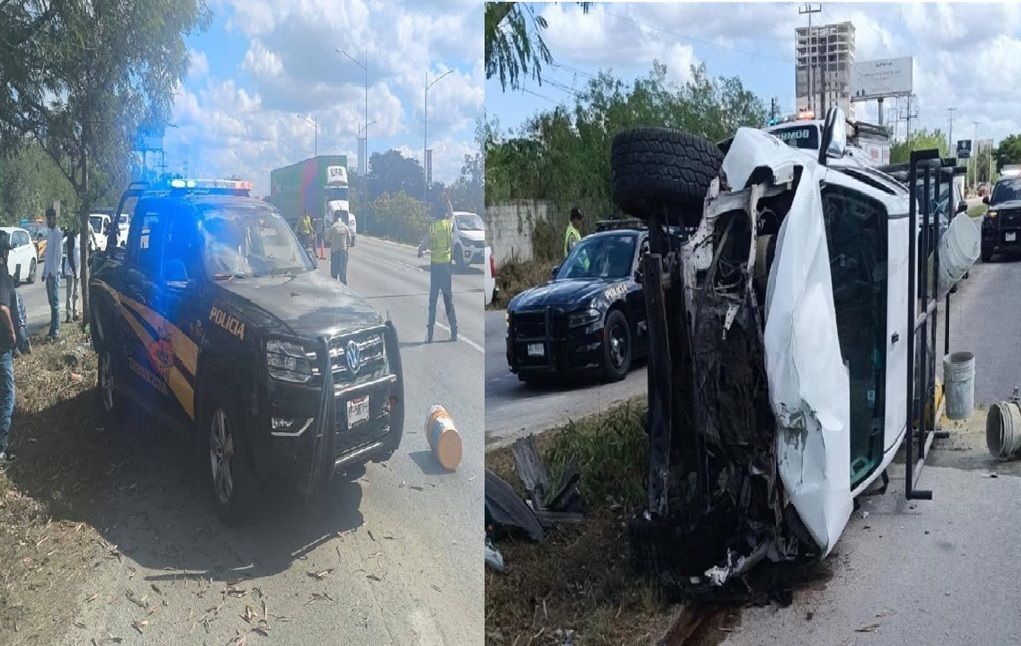 Chofer de una Toyota dormita y chaca a patrulla de la SSP en el periférico de Mérida