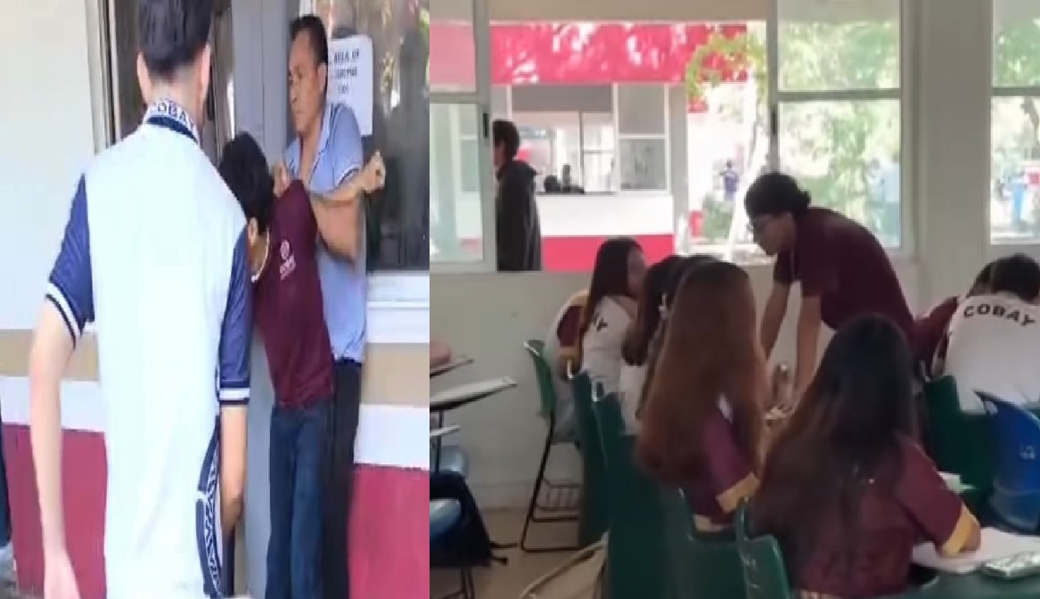 Alumno del Cobay de Xoclán abofetea a su novia y agarra a patadas a un maestro