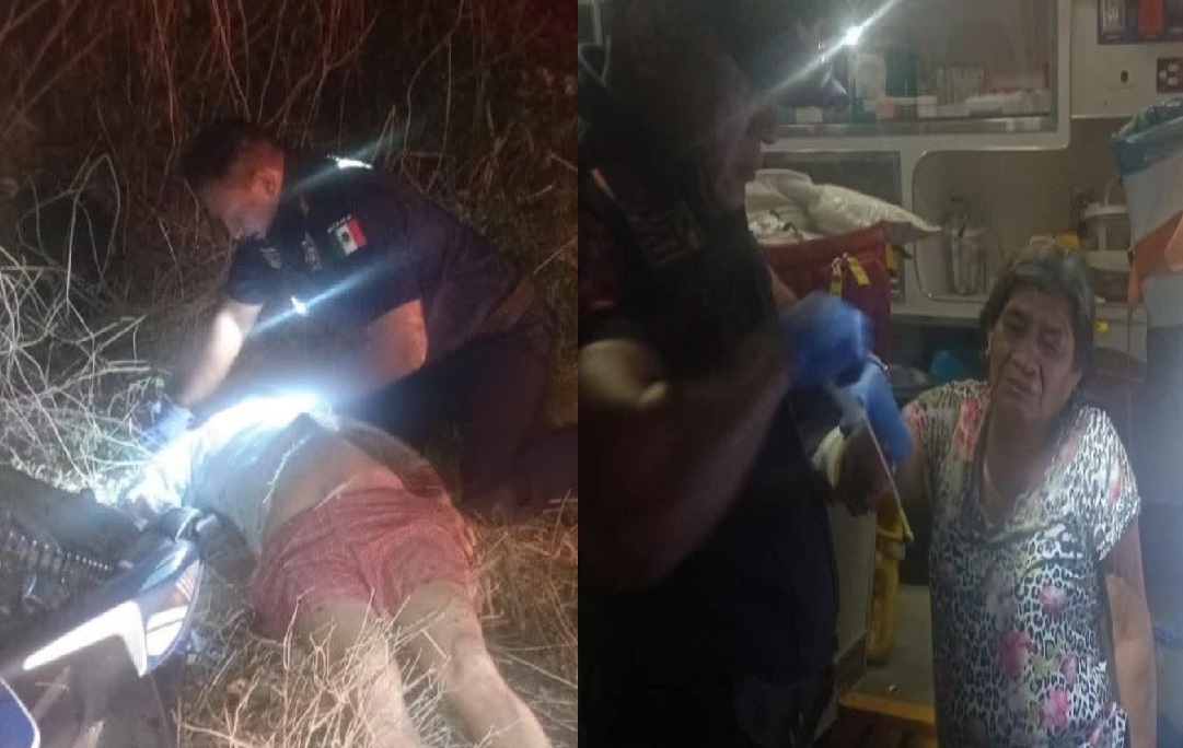 Ebrio motociclista choca y lesiona a dos mujeres que iban en un mototaxi en la vía Dzoncauich- Temax