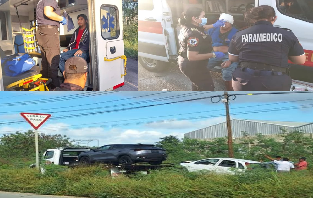 Maestros no llegaron a su escuela, chocaron a la altura de la hacienda Teya en la Mérida- Cancún