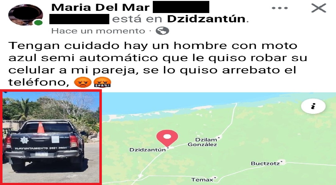 Un encapuchado intentó robar el celular a una joven en calles de Dzidzantún