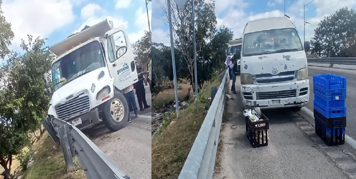 Un volquetero choca contra un repartidor de huevos de Seyé, en la Mérida – Campeche