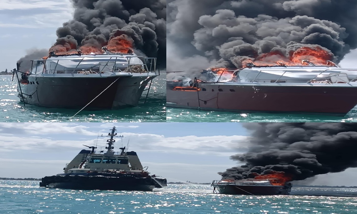 Un yate viejo se quema en Progreso: se cobrará un millonario seguro