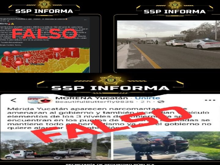 La SSP: dice es falso la aparición de narcomantas, incendios de vehículos y ataques en Yucatán, relacionados al CJNG
