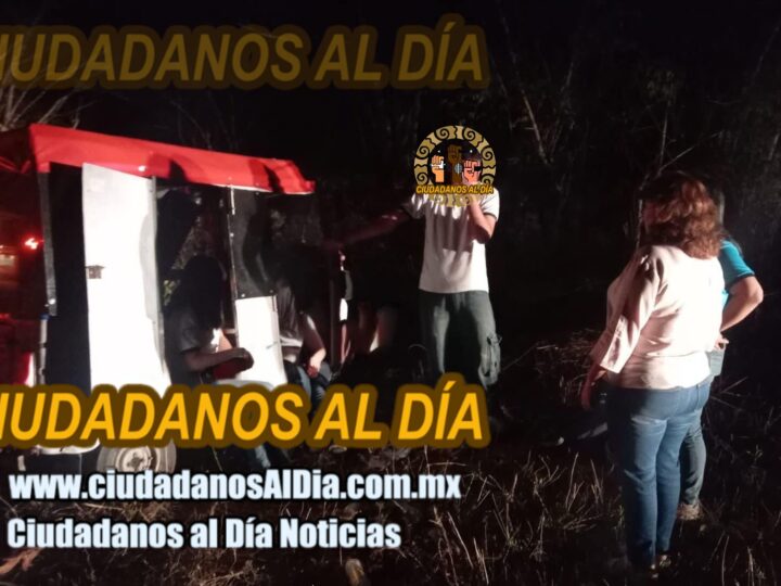 Ebrio conductor choca a un mototaxi y lesiona a cinco estudiantes de la prepa de Cansahcab