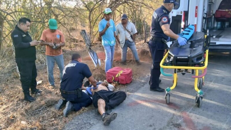 Dos motociclistas por culpa de un perro derrapan y lesionan en vía Temax–Dzilam González