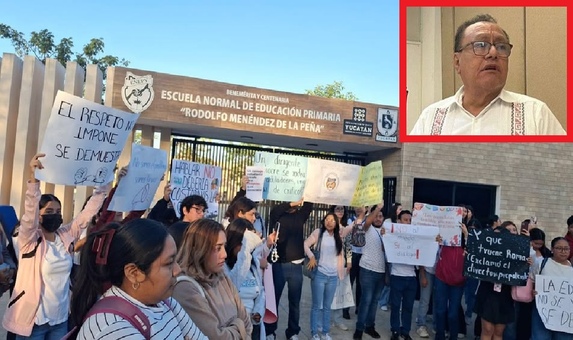 Estudiantes exigen la destitución del director de la Normal “Rodolfo Menéndez de la Peña”