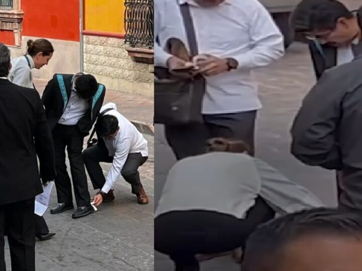 LA CORTE DE LOS “SUPREMOS”: Colaboradores le limpian los zapatos al ministro Hugo Aguilar