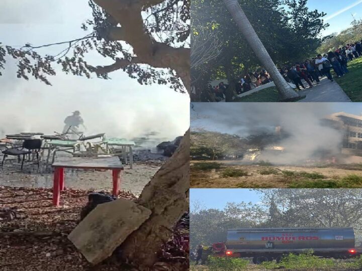 Se incendia un área de maleza en el campus de Psicología de la UADY