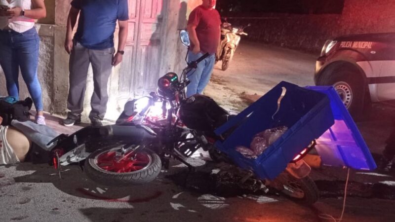 Motociclista fallece en una clínica, luego que chocó en moto en Dzilam González
