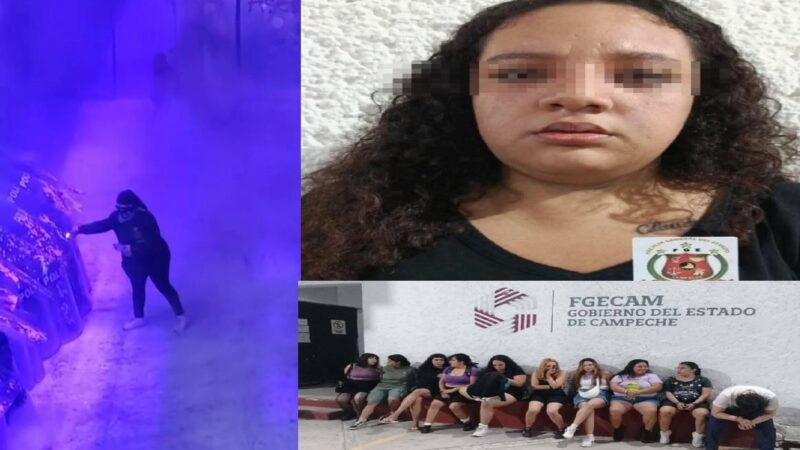 Vinculan a una mujer que le prendió fuego a mujeres policía de Campeche durante la marcha 8M