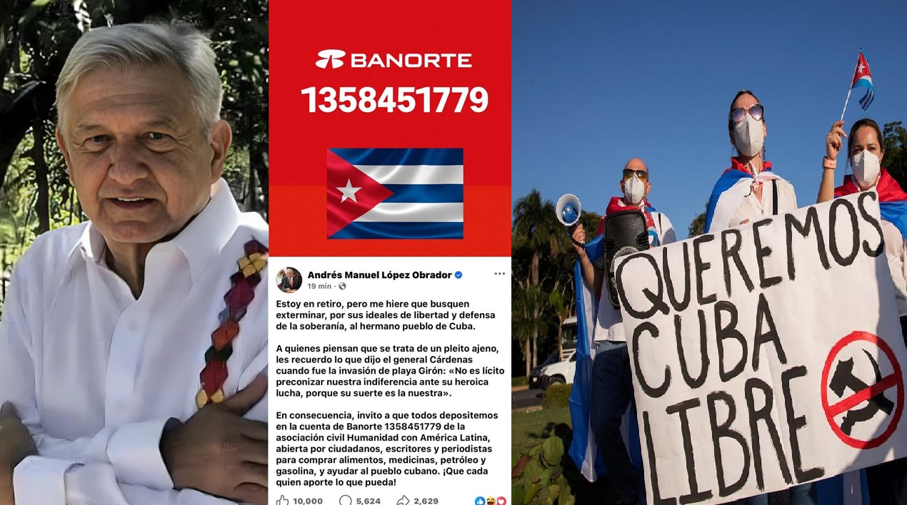 El expresidente AMLO pidió dinero a los mexicanos para apoyar al Gobierno dictador de Cuba
