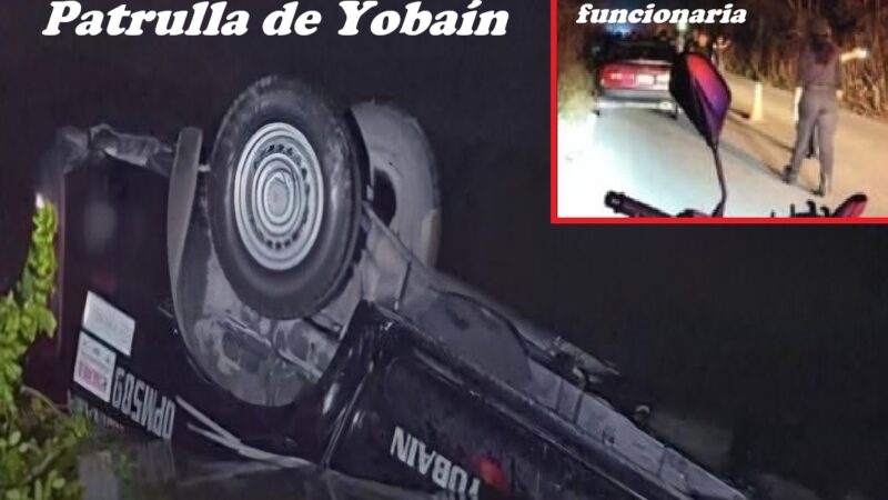 Vuelca una patrulla, en Yobaín dicen que es “Justicia divina” por dejar libre a una funcionaria que causo un accidente
