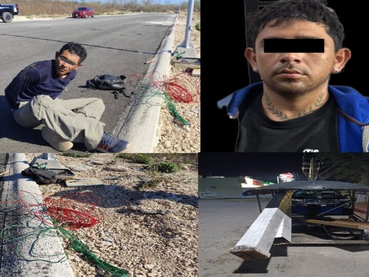 Con las manos en la masa: Cae robando cables en Umán y otro robando material de construcción