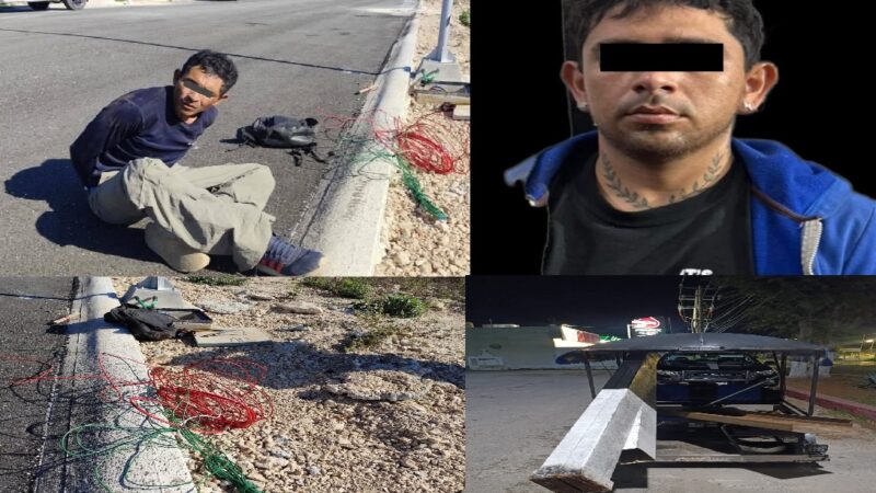 Con las manos en la masa: Cae robando cables en Umán y otro robando material de construcción