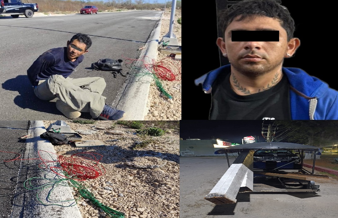 Con las manos en la masa: Cae robando cables en Umán y otro robando material de construcción