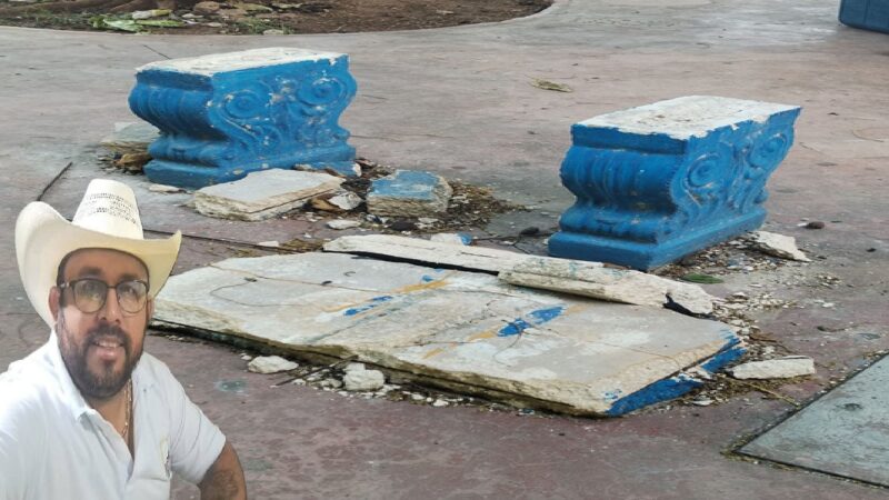 Vandalizan bancas del parque las cinco calles en Buctzotz: No hay detenidos