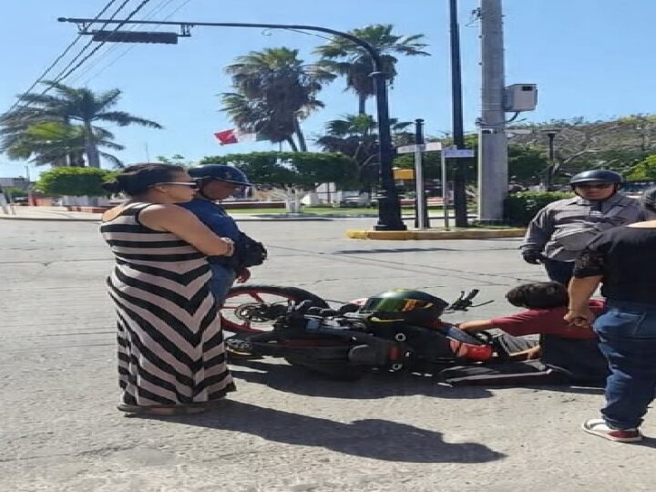 Una turista de Cuautitlán Izcalli choca a un menor que iba en moto en el centro de Motul