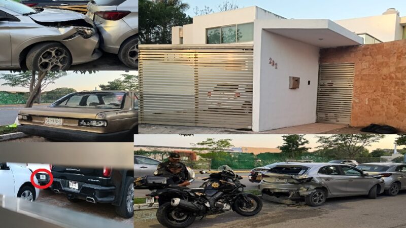 Dueño de camionetas de lujo choca, daña tres vehículos y se da a la fuga en Mérida