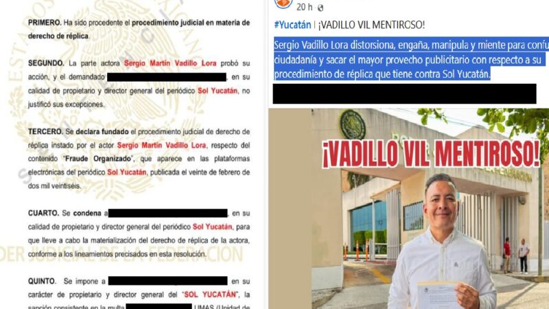 ¡VADILLO VIL MENTIROSO! le responde Sol Yucatán: El mago del dinero