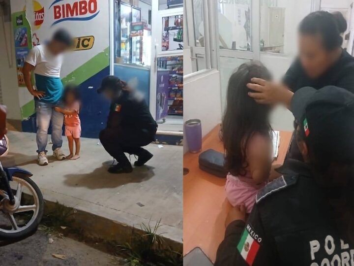 Hallan en horas de la madrugada a una niña de tres años deambulando sola en calles de Tizimín