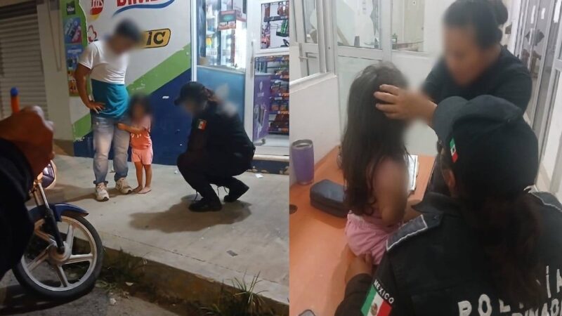Hallan en horas de la madrugada a una niña de tres años deambulando sola en calles de Tizimín